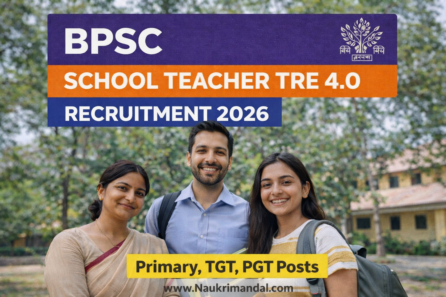 BPSC School Teacher TRE 4.0 Recruitment 2026 – Primary, TGT, PGT Posts