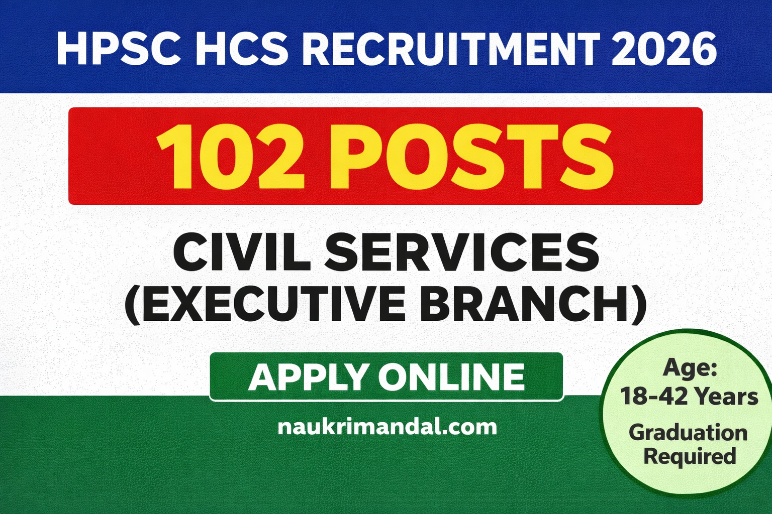 HPSC HCS 2026, Haryana Civil Services 2026, HPSC Recruitment 2026, HCS Online Form, Haryana PSC Vacancy, HPSC Civil Services Exam, HPSC Executive Branch, Haryana Govt Job 2026, HPSC Notification 2026, Naukrimandal