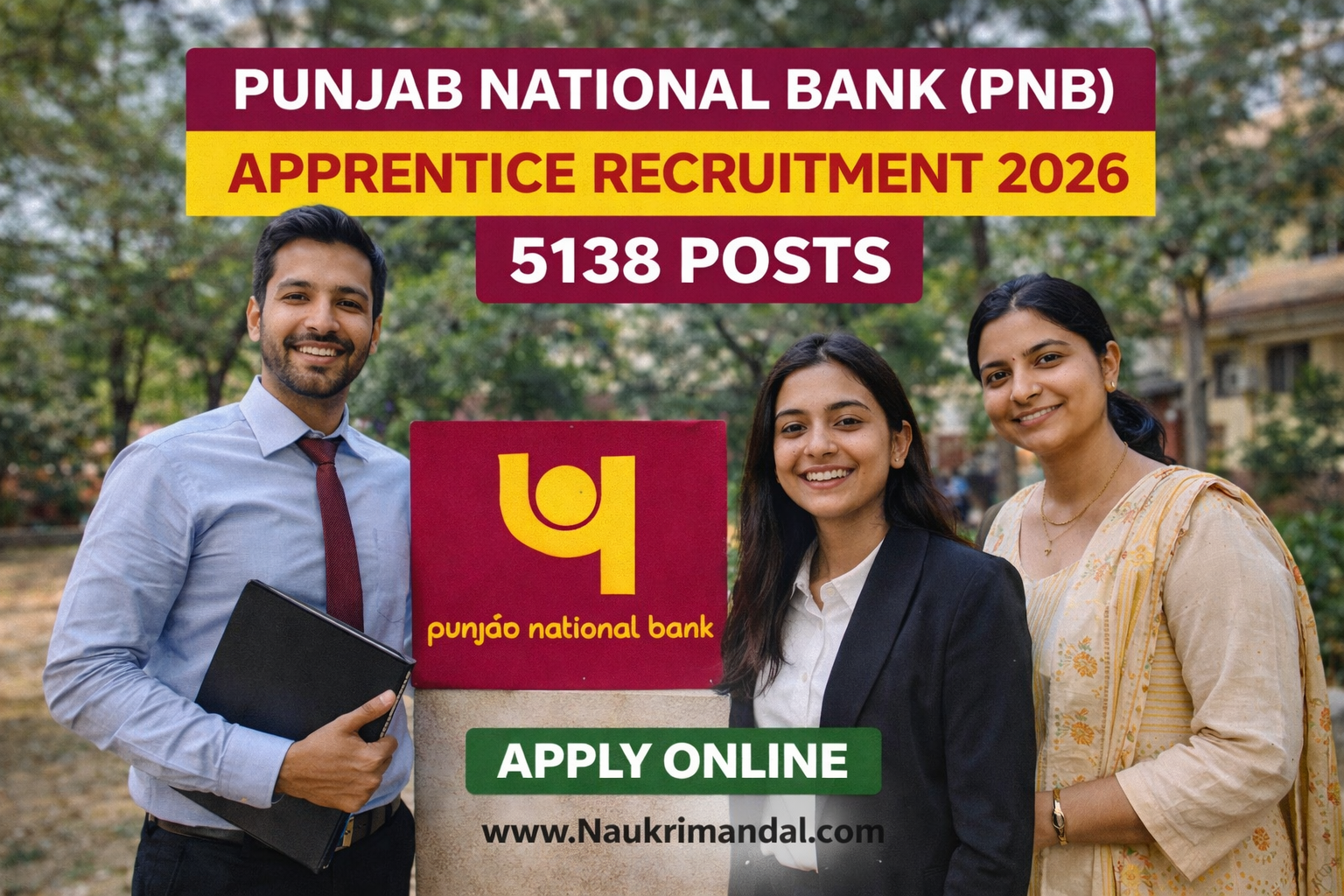 Punjab National Bank (PNB) Apprentice Recruitment 2026 – 5138 Posts