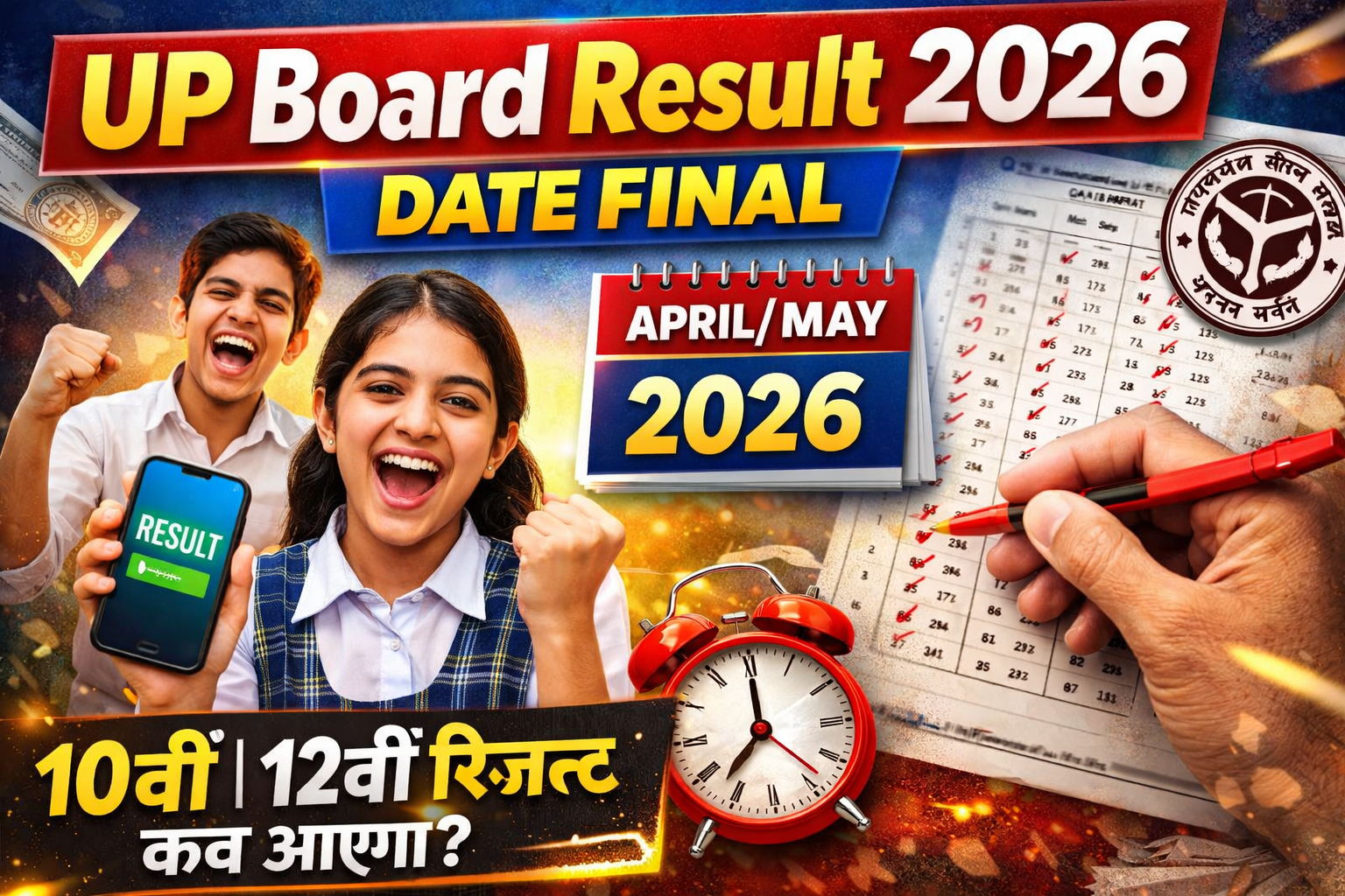 UP Board Result 2026 कब आएगा? चेक करें रिज़ल्ट डेट UPMSP Result 2026 Date: 10th 12th Result Live Update UP Board 10th 12th Result 2026 Date & Time