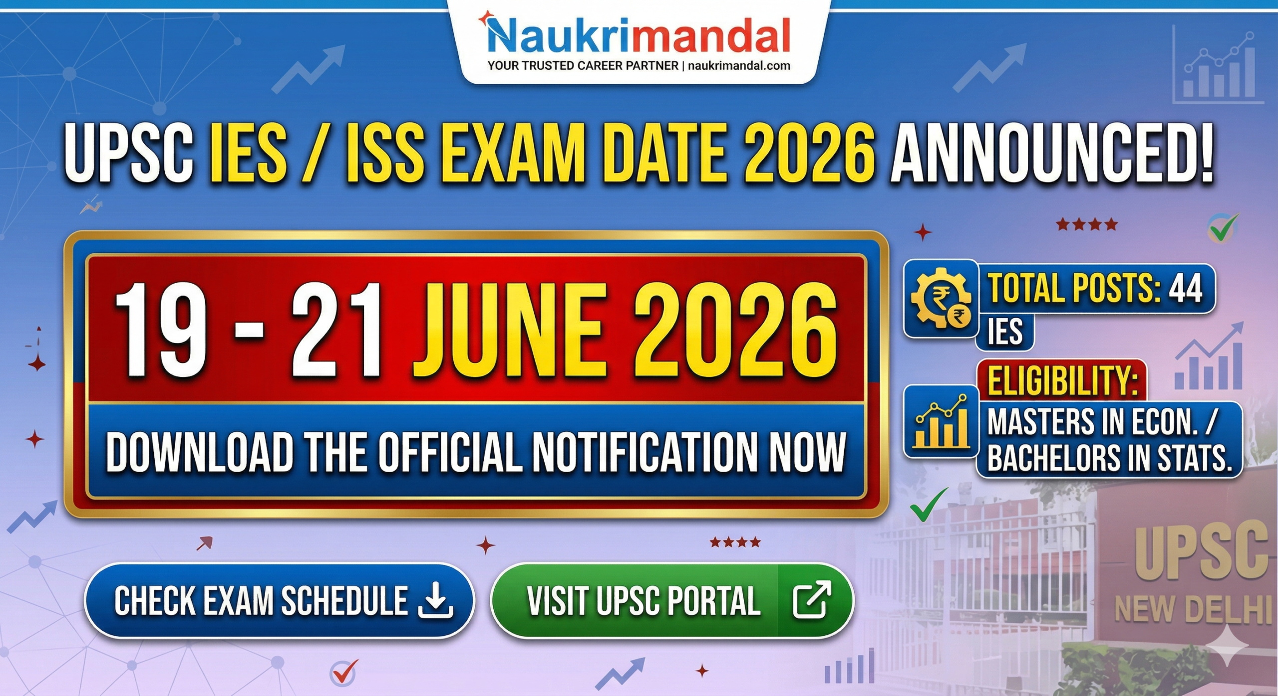 UPSC IES ISS Exam Date 2026